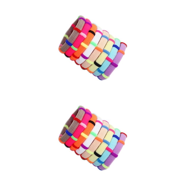 Maytalsory 24 Pcs Élastiques à Cheveux pour Femmes Filles Mode Porte-Queue de Cheval Couleur Aléatoire 4cm 2Ensemble
