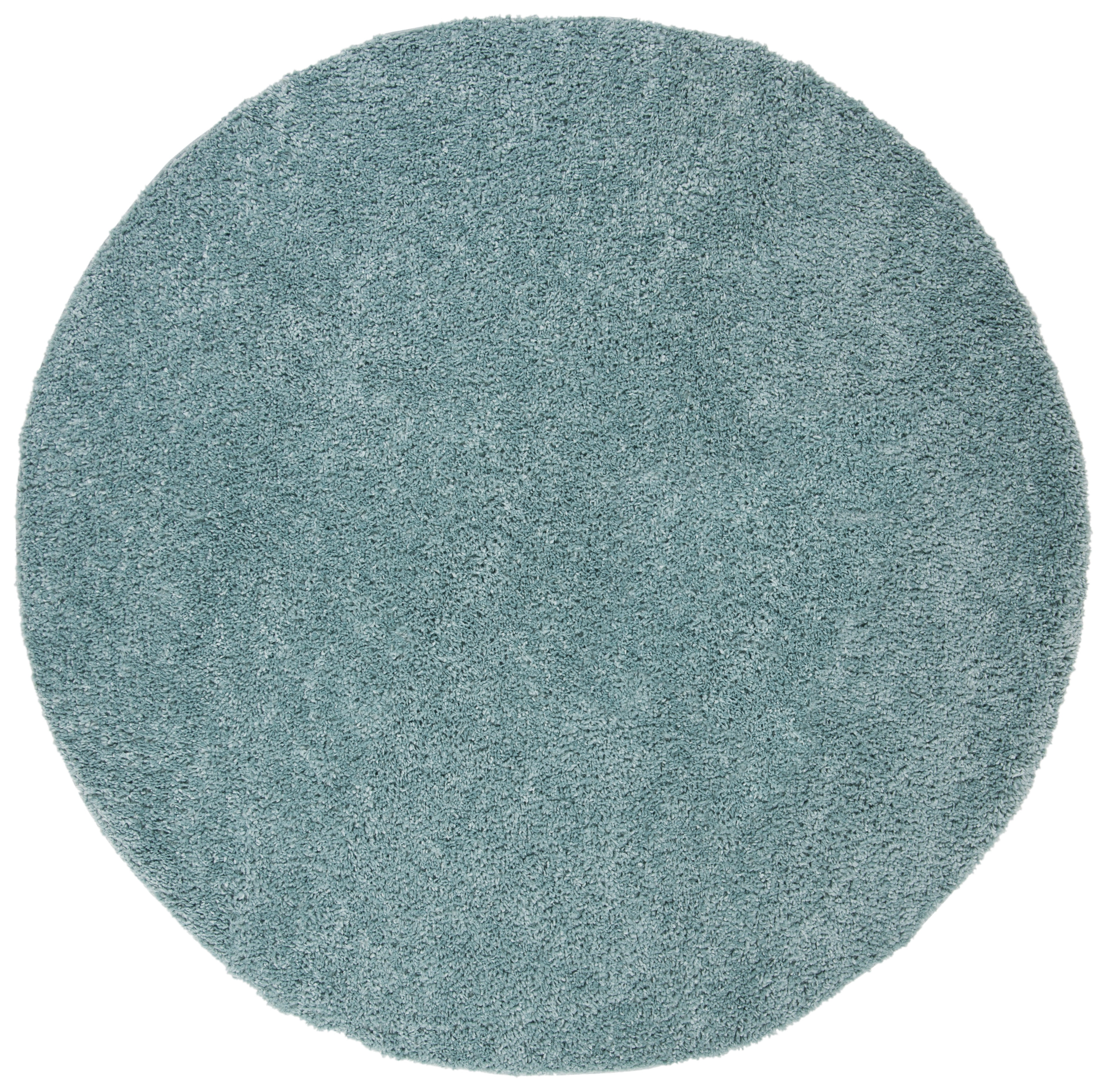 Safavieh August Carlene Solid Plush Shag Area Rug, Aqua, 4' x 4' Round