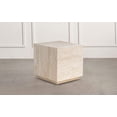 thumbnail image 4 of Mofit Home, Modern, Elegant, Beige Travertine+Wood EndTable, Cubic, Furniture for Living Room, Living Room, 1pc, 4 of 5