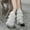White, variant on Women Flared Leg Warmers Star Sequins Layered Ruffles Knee High Socks Aesthetic Boot Cuffs for Streetwear