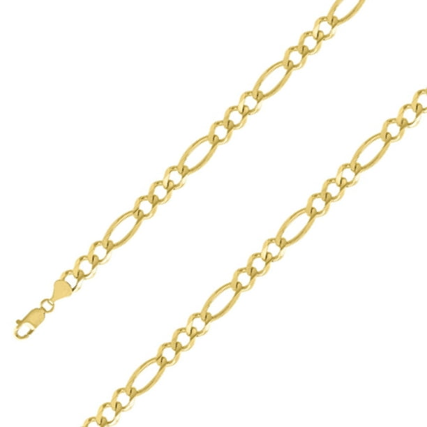 10k Solid Yellow Gold 9.0 mm Figaro Chain Necklace for Men and Women - Size  22 Inches
