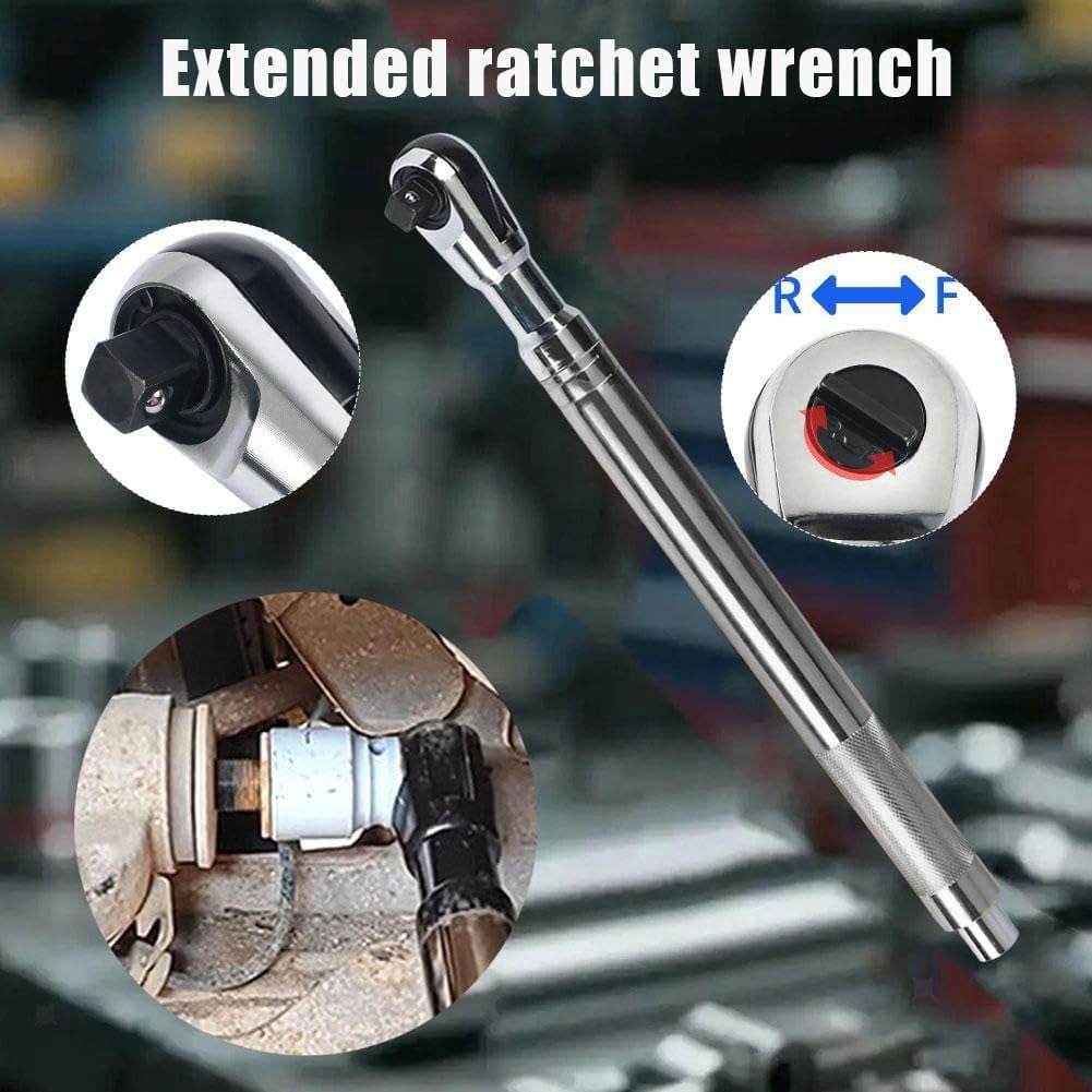 1/2 inch drive, 15.4-inch eccentric sleeve extension rod, suitable for impact wrenches, ultra-thin tools, suitable for narrow engine compartments and hard-to-reach areas, (heavy-duty)