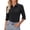 24# Black, variant on Women Button Down Shirts 3/4 Sleeve Basic Business Dress Shirt Collared Work Office Slim Fitted Classic V Neck Button Up Blouse Tops Light Purple L