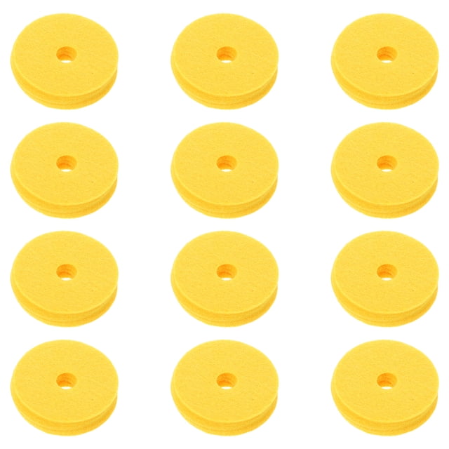 COMPUKAS 12Pcs Felt Drum Accessories Yellow for Professional Musicians Stability Enhancement and Protection