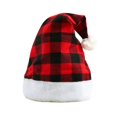 thumbnail image 4 of Sombrero de felpa de una sola capa para adultos, sombrero de 1 a 6 piezas, decoraciones navideñas, a cuadros rojos y negros, regalo de fiesta de navidad, 4 of 4
