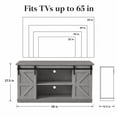thumbnail image 5 of Vineego 58 Inch Farmhouse TV Stand and Entertainment Center for Televisions,with Sliding Barn Doors and Storage Cabinets,Gray, 5 of 8