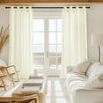 thumbnail image 6 of NICETOWN Non-See-Through Privacy Sheer Curtains, Sheer Curtains Light Filtering Window Curtains Drapes for Bedroom Living Room, Beige, 52"x96", 2 Panels, 6 of 10