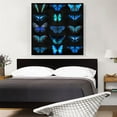 thumbnail image 2 of ARTCANVAS Navy Baby Blue Butterfly Wings Insect Black Canvas Art Print - Size: 36" x 36" (1.50" Deep), 2 of 9