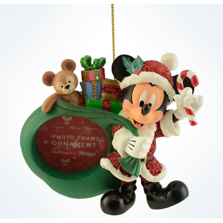 Disney Parks Mickey As Santa & Duffy Photo Frame Christmas Ornament New W