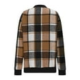 thumbnail image 5 of YDFCWXW Women Zip Up Shackets Plaid Jackets Casual Long Sleeve Flannel Jacket Fall Outfits for Women (Brown, L), 5 of 6