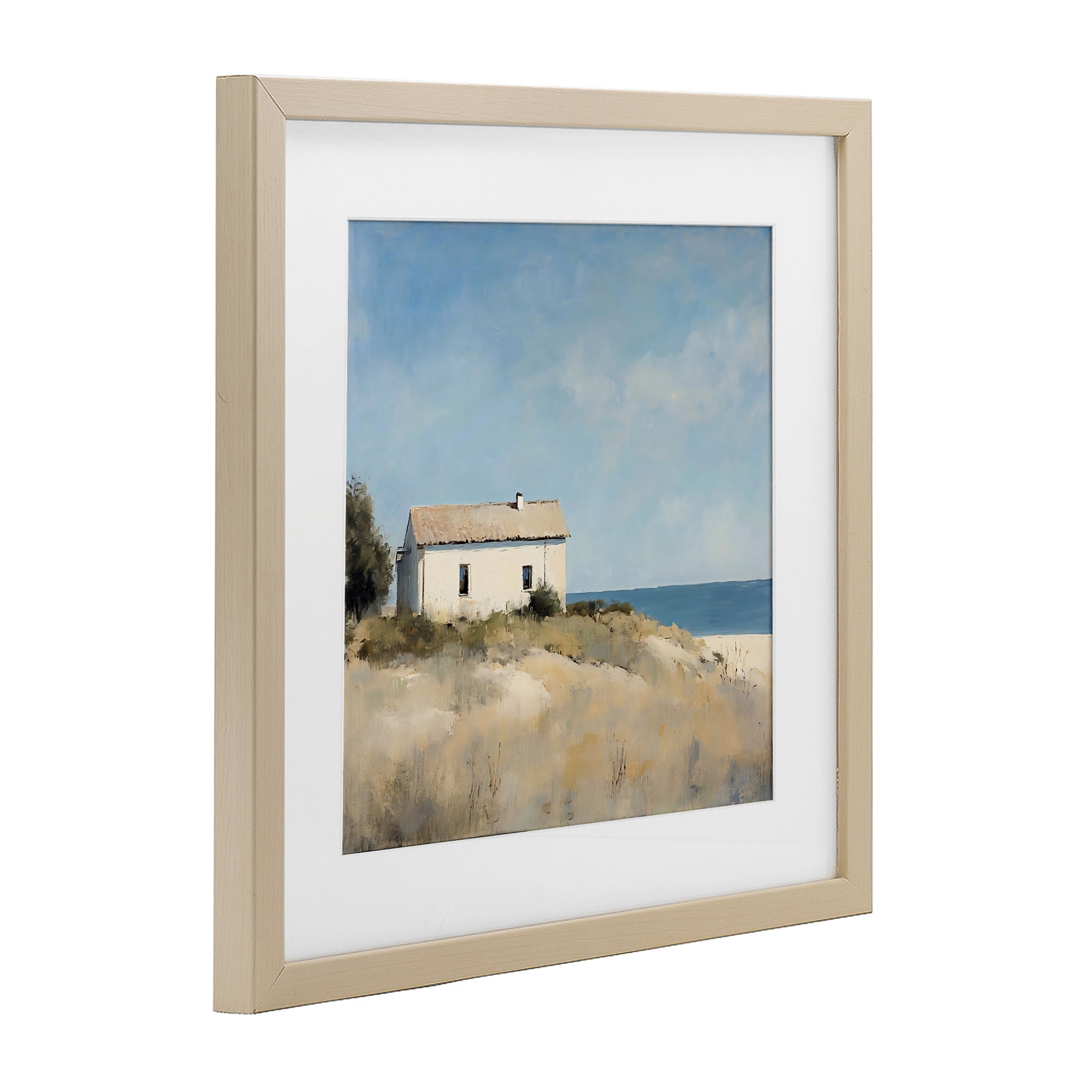 Stupell Industries Simple Beach House on Dunes Birch Framed Print Under Glass, design by Creative Studio