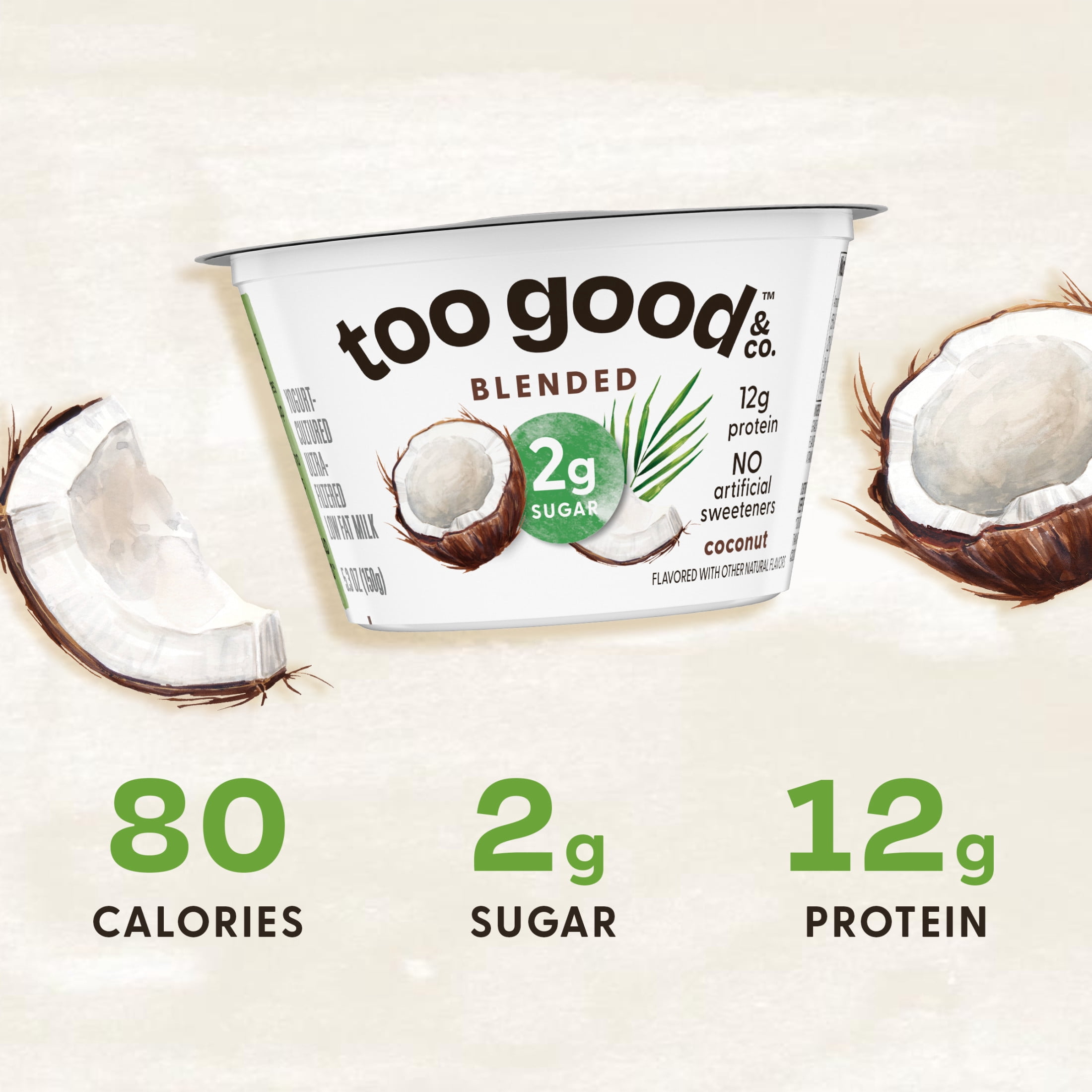 Too Good & Co. Blended Coconut Yogurt-Cultured Ultra-Filtered Low Fat Milk Product Cup, 5.3 oz