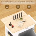 thumbnail image 5 of Veanerwood Kitchen Island with Drop Leaf - Trash Cabinet Tilt Out 10 Gallon Storage, Portable Cart with Rubberwood Top, Spice Rack, and Drawers for Dining Room, 5 of 6