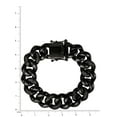 thumbnail image 4 of Shaquille O'Neal Men's Simulated Diamond Black IP Plated Stainless Steel Curb Bracelet, 4 of 5