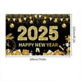 thumbnail image 5 of LUUFILx 180cm Happy New Year Hanging Flag Countdown Party Champagne Wine Glass Background Banner Colorful Flag Festival Party New Year's Eve Scene Decoration, 5 of 7