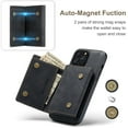 thumbnail image 6 of Back Wallet Case for iPhone 14 Pro, Detachable Card Slots Holder Kickstand Magnetic Closure Cover with Premium PU Leather Soft Silicone Shockproof Drop Resistant Protective Case, Black, 6 of 9