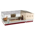 thumbnail image 6 of Ferplast Krolik XL Rabbit Cage 140 (Includes Wood Hutch) | 55.9L x 23.62W x 19.7H inches | Burgundy & Cream, 6 of 6