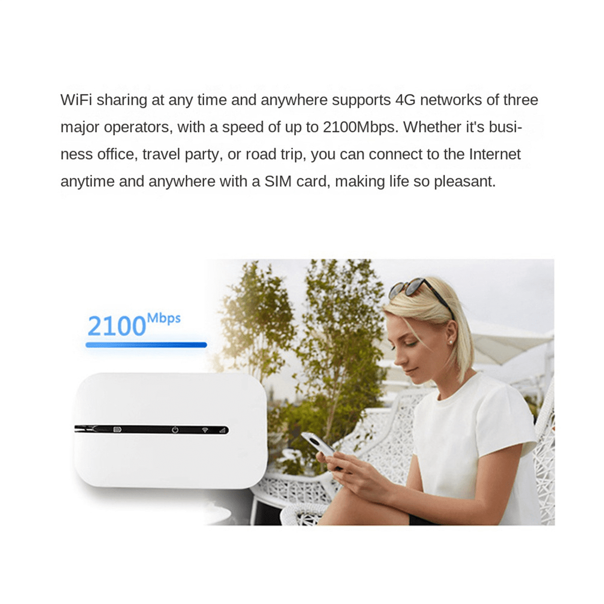 2X 4G Portable Pocket WiFi Router 150Mbps WiFi Modem Car Mobile Wifi Wireless Hotspot with Sim Card Slot Portable WiFi