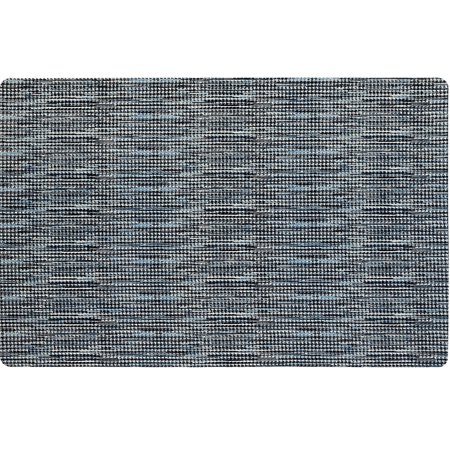 SoHome Smooth Step Houndstooth Machine Washable Low Profile Stain Resistant Non-Slip Versatile Utility Kitchen Mat  Blue/Black  24 x35