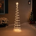 thumbnail image 3 of Northlight Pre-Lit Spiral Outdoor Christmas Tree with Star Tree Topper - 6' - Clear Lights, 3 of 8