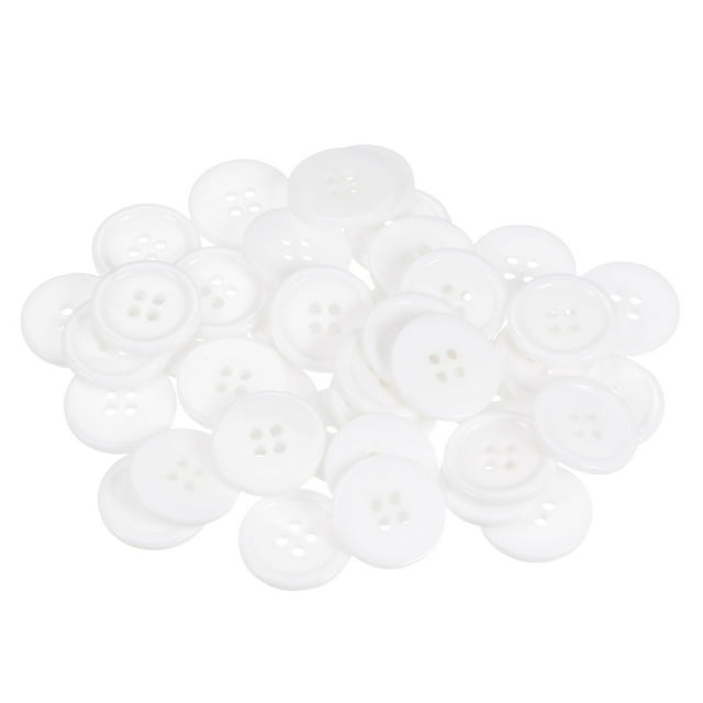 Unique Bargains White 4-Hole Resin Button Sewing Closures (100 Pack)