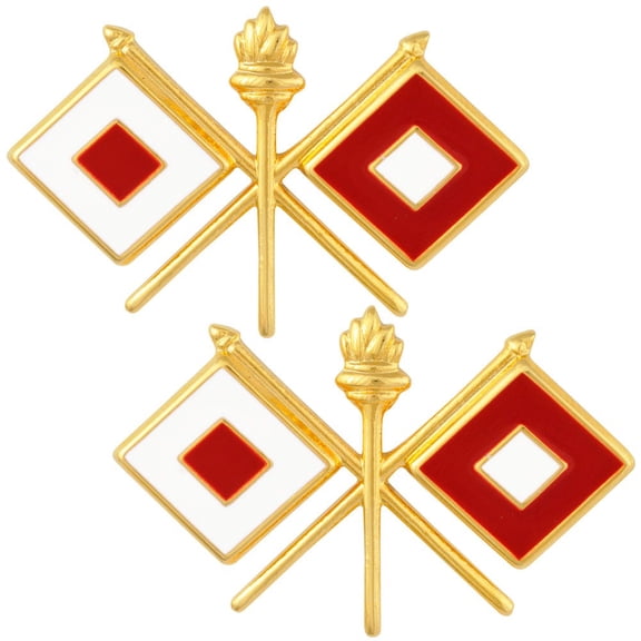 Army Signal Branch Insignia Officer Pair Official Issue