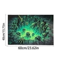 thumbnail image 2 of 3D Halloween Rug, Optical Illusion Door Mat for Entryway, Plush Skeleton Bath Mat, Soft Spooky Bedside Mat for Bedroom, Non Slip Fall Room Decor, Accent Rug, 2 of 5