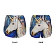 thumbnail image 3 of KLL Starry White Horse Pattern Shorts Women,Athletic Shorts High Waisted Running Shorts Pocket Sporty Short Gym Elastic Workout Shorts-XX-Large, 3 of 7