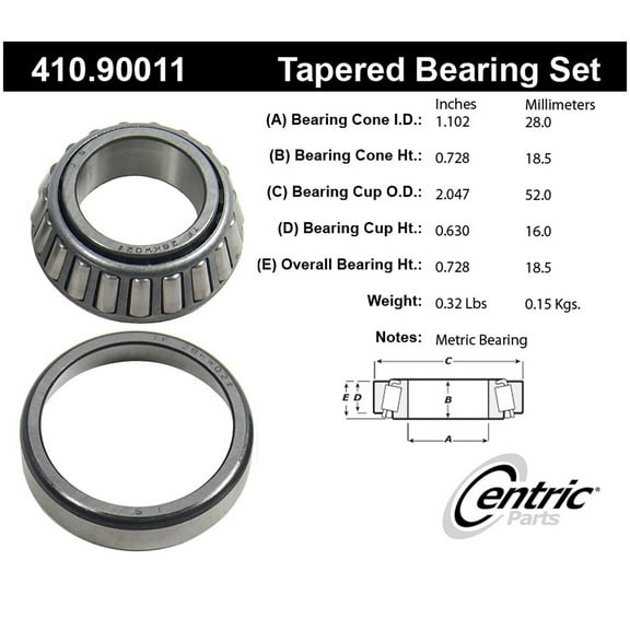 Centric 410.90011 Centric Premium Axle Shaft, Hub & Wheel Bearings Fits select: 1988-1994 HYUNDAI EXCEL, 1989-1990 DODGE COLT