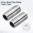 thumbnail image 3 of Uxcell 2pcs Stainless Steel Nipple Pipe Fitting 3/8" NPT x 3/8" NPT Male Threaded 1.46" Length Nipple Cast Pipe for Connecting Extending Beer Machine Bathroom Gas Air Plumbing, 3 of 6