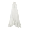 thumbnail image 5 of ClodeEU Women's Halter Neck Smocked Waist Draped Maxi Dress with Ruffle Hem ,Casual Beach Vacation Dress White,Women's Plus XXL, 5 of 5