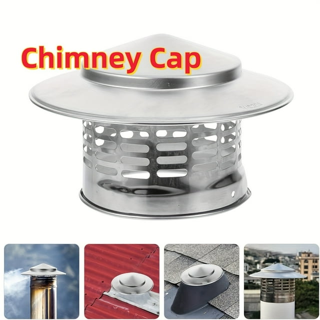 SUTENGDA Capuchon de Cheminée en Acier Inoxydable avec Écran Protège des Petits Animaux Laisse des Débris Pluie Neige et Incendies - Convient aux Tuyaux de Cheminée de 7,08” / 18 cm et 4,33” / 11 cm