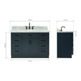 thumbnail image 3 of Ariel Hepburn 49 In. Oval Sink Vanity With 1.5 In. Carrara White Countertop In Midnight Blue, 3 of 10