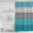 thumbnail image 2 of Turquoise Wood Grain Shower Curtain Set - 48" x 72" Washable Bathtub Curtain with 12 Hooks, Country Retro Wooden Plank Gray Waterproof Fabric Stall Shower Curtains for Bathroom/Bathtub Décor, 2 of 6