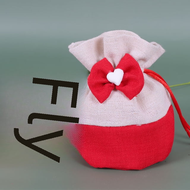 Bolsa creativa de poliéster con cordón y corsé para caramelos, bolsa de lona de algodón con lazo, bolsa para caramelos para regalo de boda