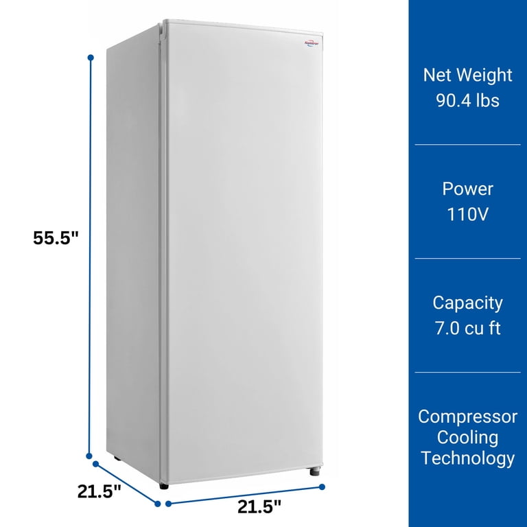 Koolatron 7.0 cu ft Low-Frost Upright Freezer, Garage-Ready, Space