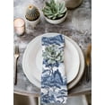 thumbnail image 3 of Hokiten Kitchen Dinner Napkins Set of 8 Blue Garden Cloth Napkins Reusable Washable Table Napkins for Weddings Cocktail Parties Holiday Table Decor 20x20 Inch, 3 of 8
