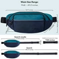 thumbnail image 3 of WATERFLY Unisex Hiking Walking Travel Nylon Fanny Pack Waist Bag,Dark Blue with Teal Blue, 3 of 7