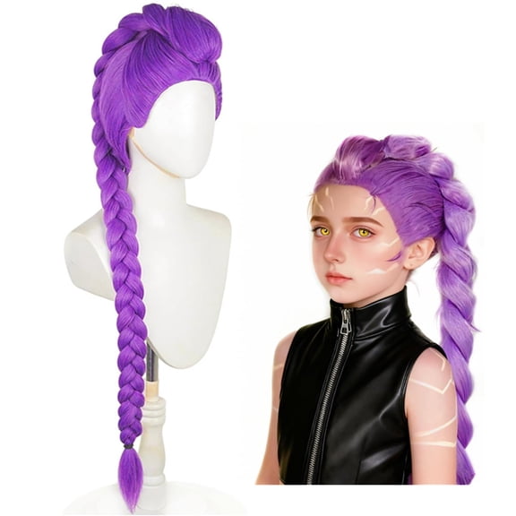 Girls Anime Cosplay Wig with Headband,Singer Costume Wig for Teens & Children, Long Braided Natural-Looking Wig for Party, Performance, Dress Up