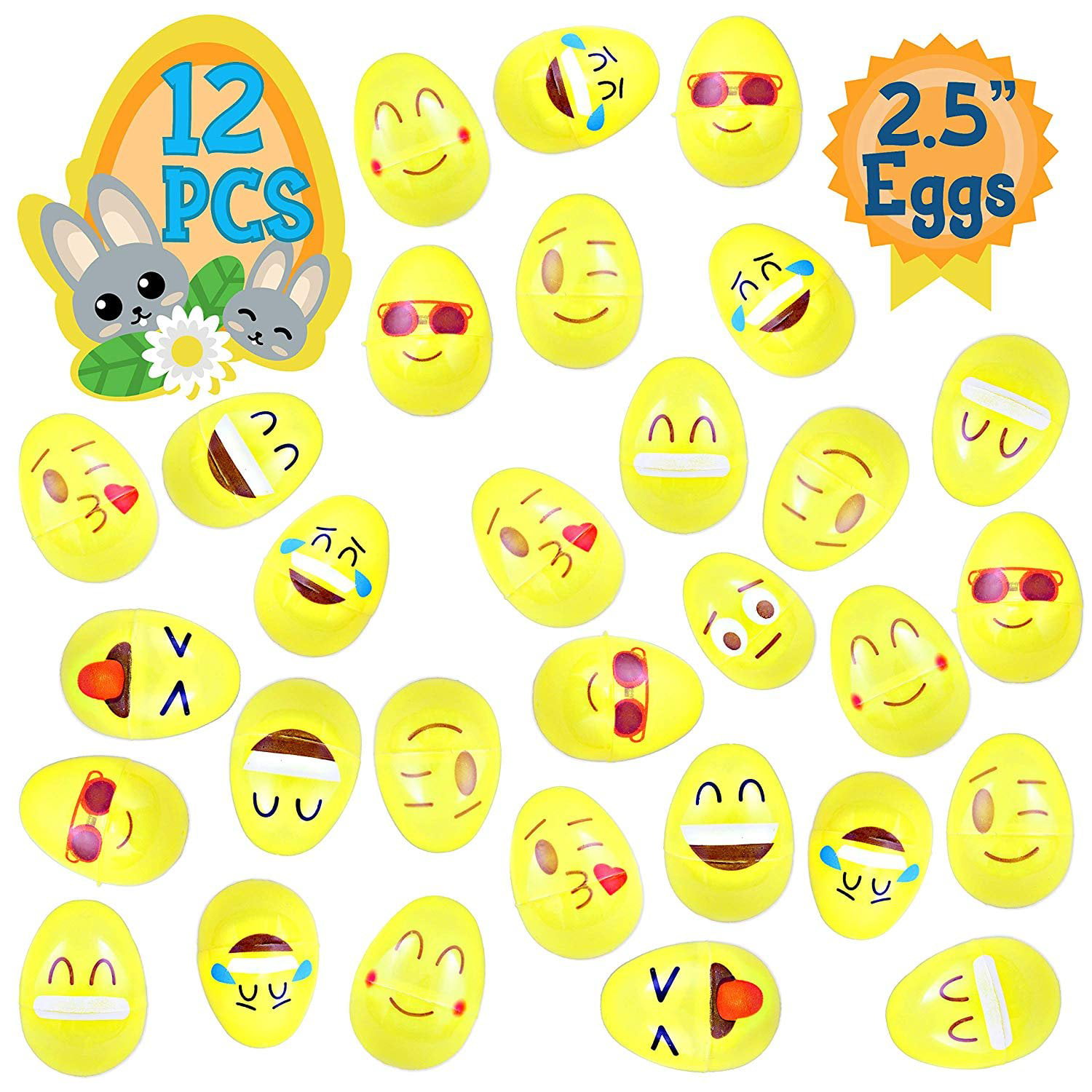 2.5 Emoji Plastic Easter Eggs ~ Party Favor ~ 48 RIN