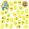 Playoly 12 Pack Fillable Emoji Easter Egg Hunt Party Supply Pack - 2.5" Emojicon Fun Face Plastic Egg
