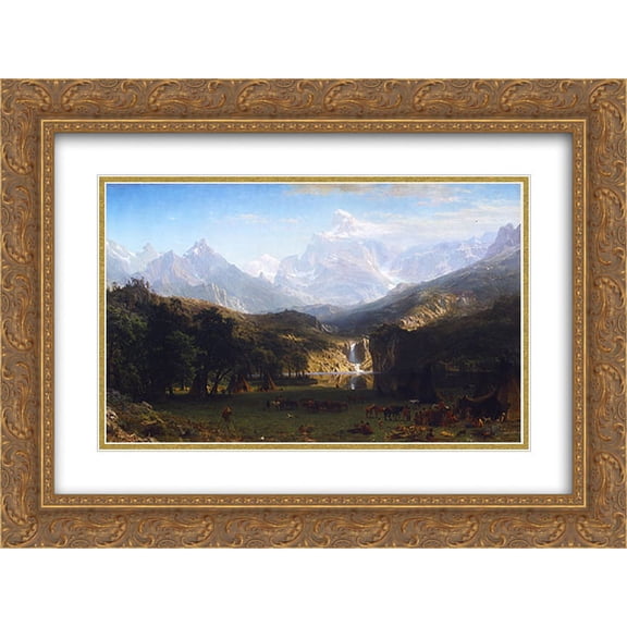 Albert Bierstadt 2x Matted 24x18 Gold Ornate Framed Art Print 'The Rocky Mountains, Lander's Peak'