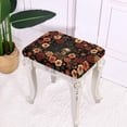 thumbnail image 3 of Xoenoiee Cat Skull Rose Spider Web Print Bar Stool Covers Slipcover Rectangle Non Slip Vanity Stool Cover Soft Counter Stool Bar Chair Covers Saddle Bar Stool Slipcover Halloween Decor, 2 Pack, 3 of 6
