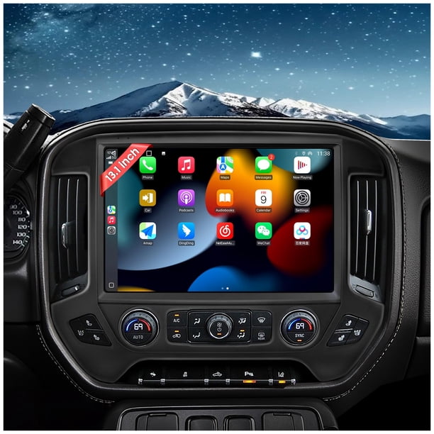 Sistema estéreo QLED de 13,1 pulgadas mejorado para radio de coche para Chevy Silverado y GMC