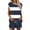 Navy, variant on SwiftWear Women's Summer Striped Round Neck Short Sleeve Shorts Pajamas Set - Soft Breathable Loungewear with Pockets & Drawstring,Casual Sleepwear