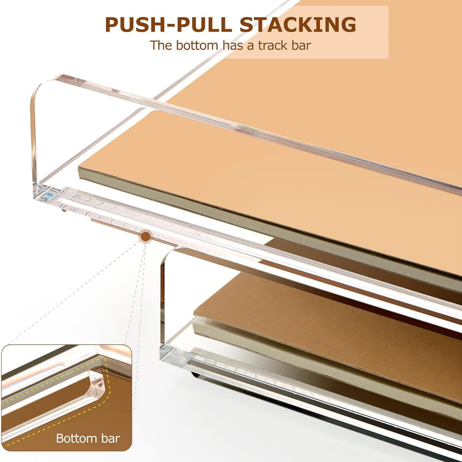 4 Tier Stackable Paper Letter Tray, Acrylic Vertical File Tray A4 Desk Organizer and Accessories Sorter Trays, Clear Workspace Office Supplies Organizers,12inx9.25inx6.6in