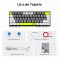 thumbnail image 3 of TERPORT Teclado Mec&aacute;nico RGB de Espa&ntilde;ol de 62 Teclas, Teclado Gamer con &Ntilde; y 20 RGB Retroiluminaci&oacute;n, 60% Port&aacute;til Teclado Peque&ntilde;o Comp, 3 of 9