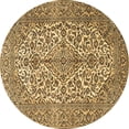 thumbnail image 1 of Ahgly Company Indoor Round Medallion Brown Traditional Area Rugs, 5' Round, 1 of 4