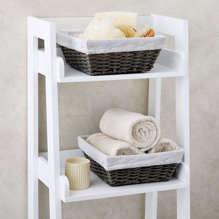 5 Pack Wicker Nesting Baskets with Cloth Lining for Pantry Shelves
