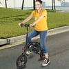 Electric Bike for Adults Teens, BTMWAY 12" Folding Electric Bike without Pedal, Lightweight Adults Electric Bicycle with 250W Motor, LCD Display, Dual Disc, Foldable Electric Bike for Women Men, Black